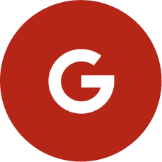 A red circle with the letter g in it.